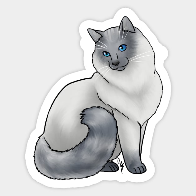 Cat - Balinese - Blue Sticker by Jen's Dogs Custom Gifts and Designs